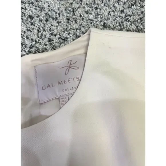 Gal Meets Glam Celeste Fit to Flare Pleated Dress, Sz 6 Cream Old Money Classic - Picture 5 of 15